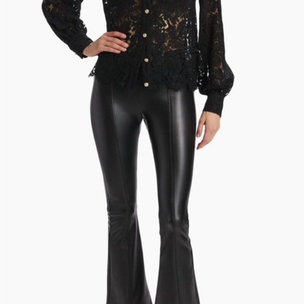 Generation Love Black Flare Leather Pants